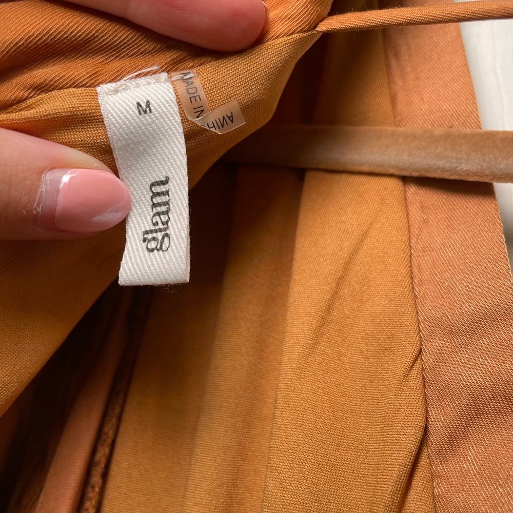 Rust Orange Ruffle Dress - Picture 3 of 4